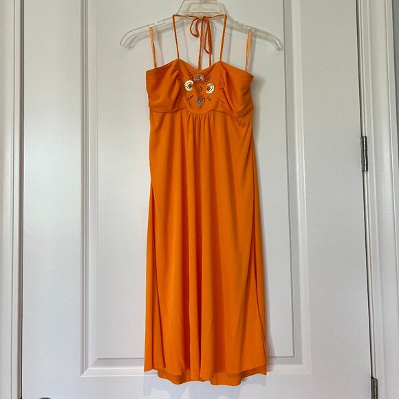 Milly of New York Halter Dress with Gold & Beading Detail - Picture 1 of 7